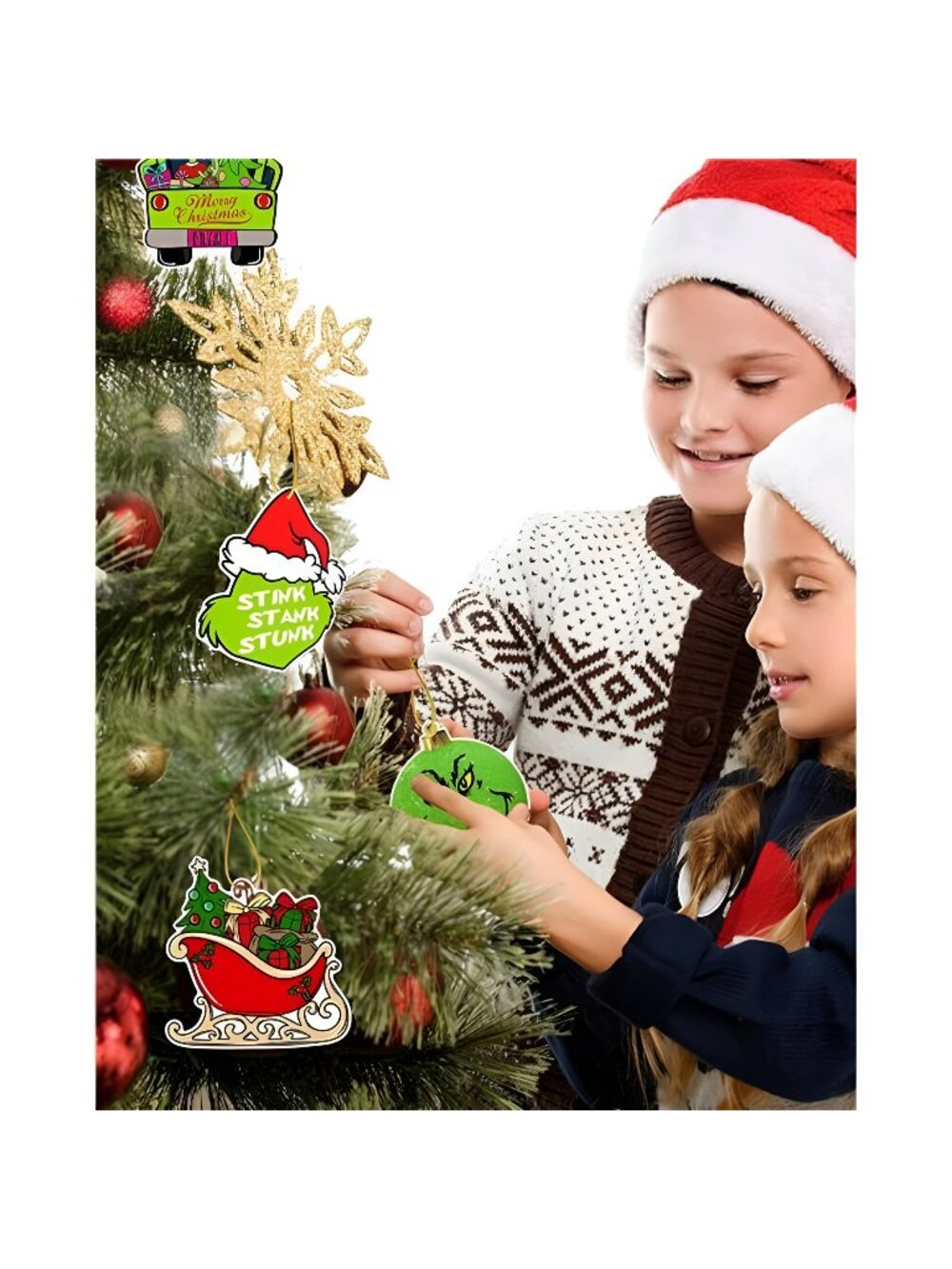 Christmas Decorations - 2022 Green Ornaments for Christmas Tree